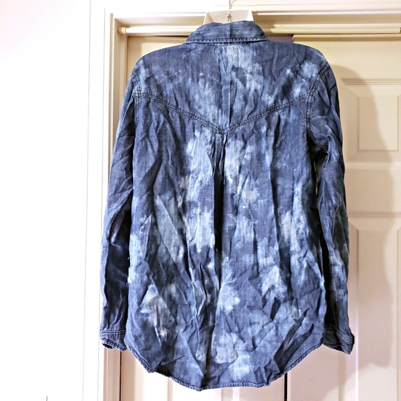 BDG Blue Jean Shirt With Spikes Size M - Picture 2 of 5